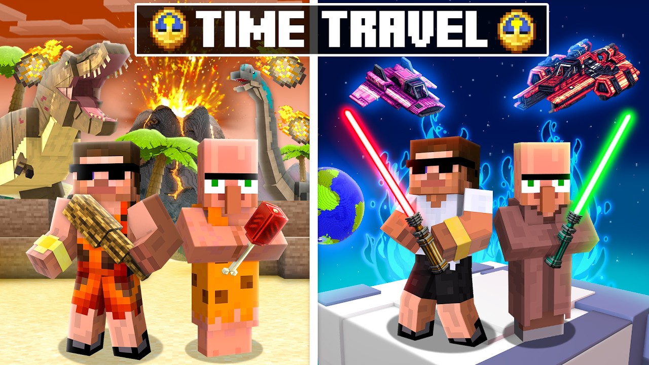 Travelling From Stone Age to Future in Minecraft..