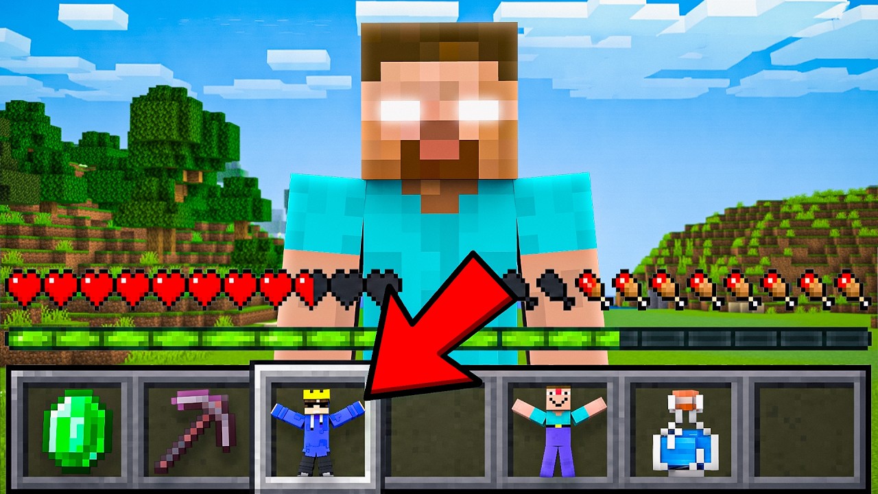 Minecraft, But We Can Go Inside Scary Entiites' Inventory !!
