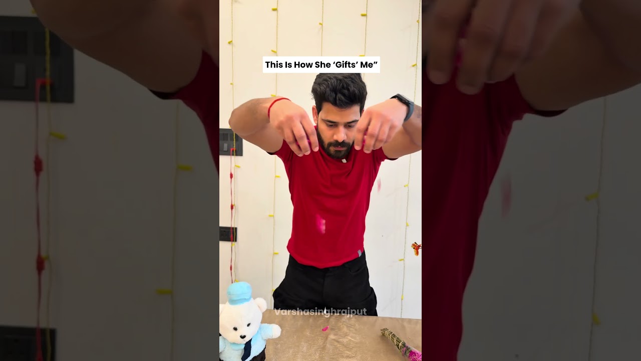 This is how she gifts me 🙄😂 #shorts #funnyvideos #valentinesday #comedy