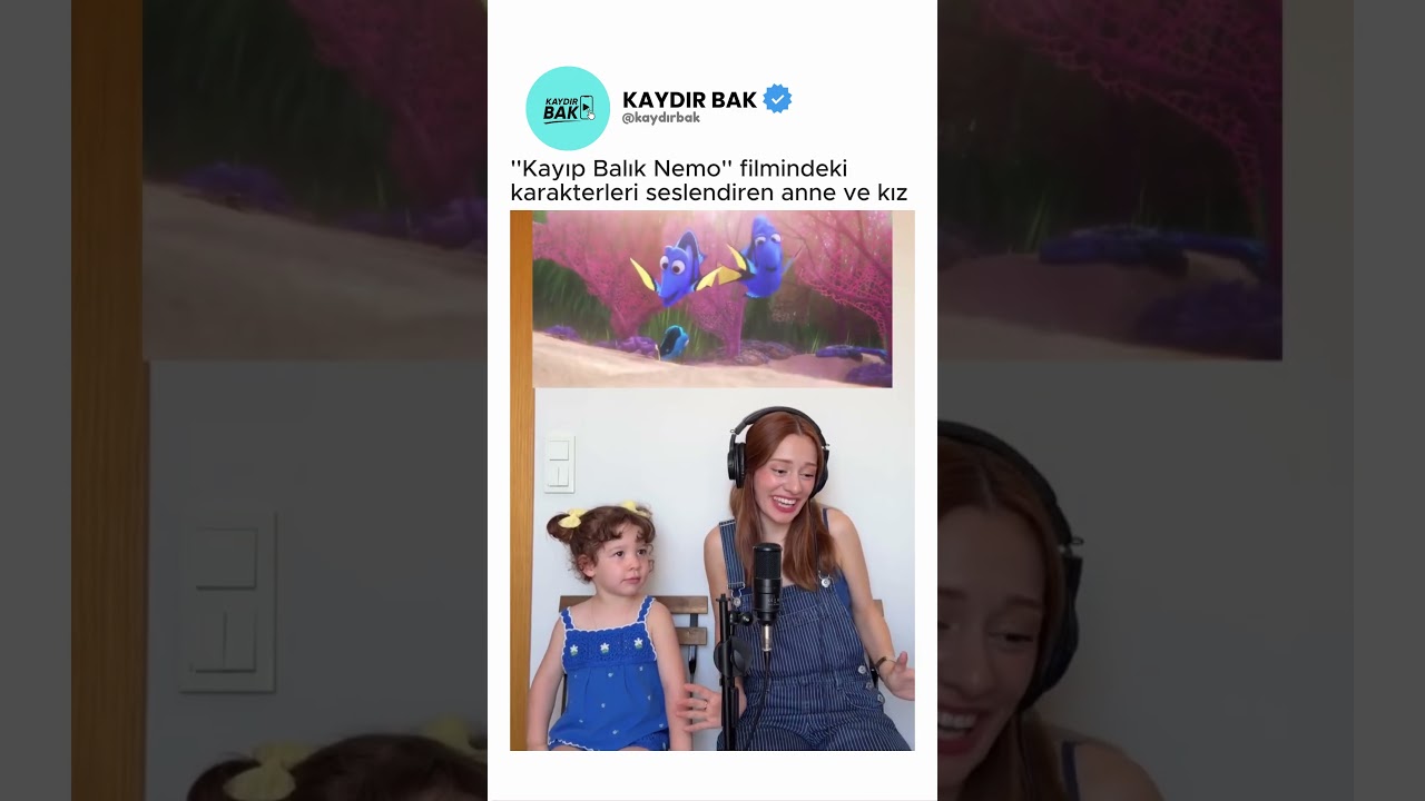 ''Kayıp Balık Nemo'' filmindeki karakterleri seslendiren anne ve kız👀