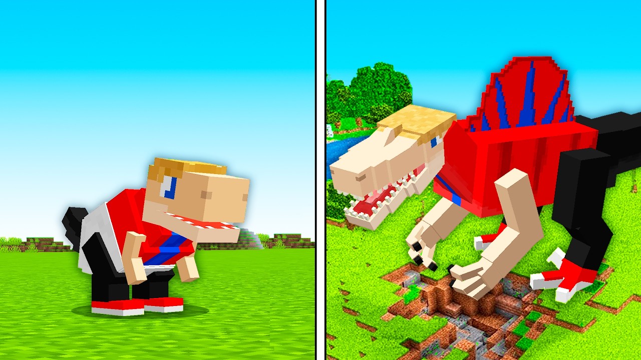 VIDA de DINOSSAURO no Minecraft!