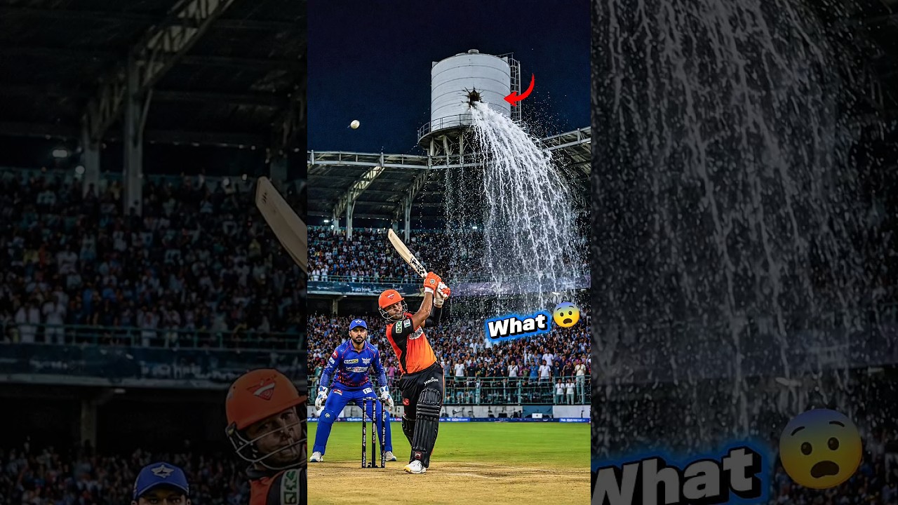 Wait… A Massive Shot Hits a Water Tank 😱💦🏏 #shorts