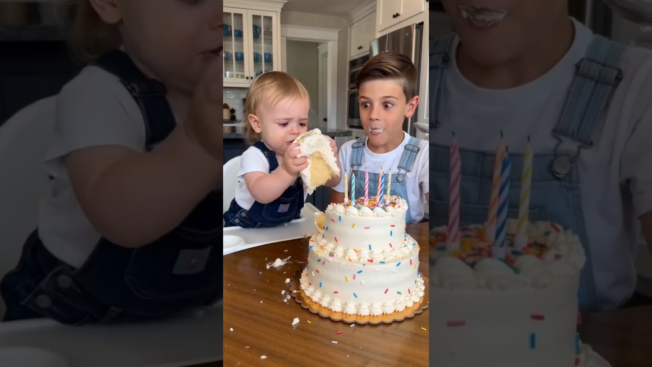 Never tease a baby with cake! 🎂🤣 #shorts