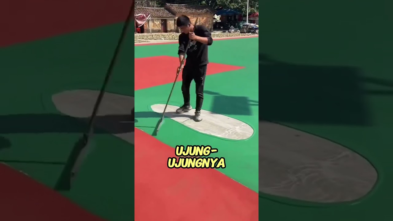 kenapa tukang cat lapangan nggak pernah terjebak ditengah😱❗❗