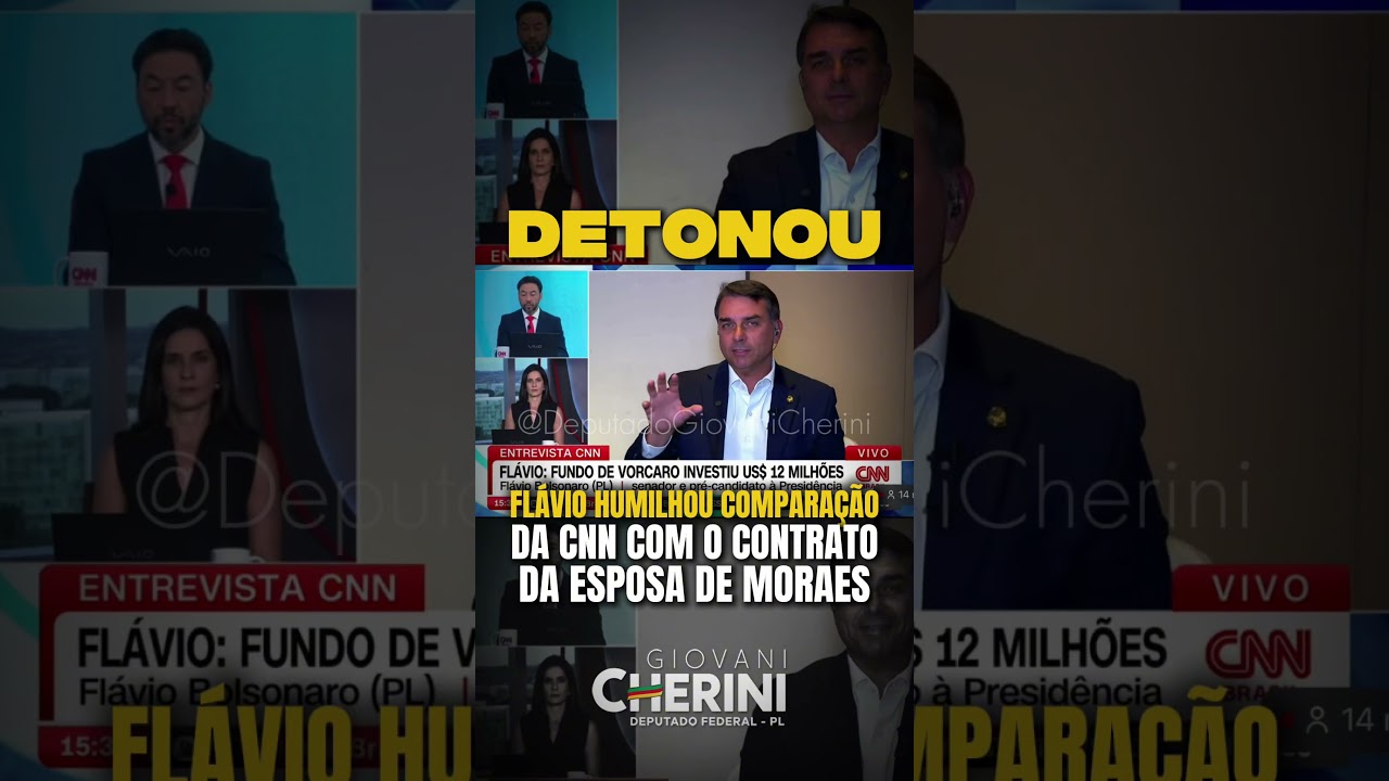 CNN tentou comparar o contrato ligado a Moraes com o filme de Bolsonaro. Flávio desmontou.