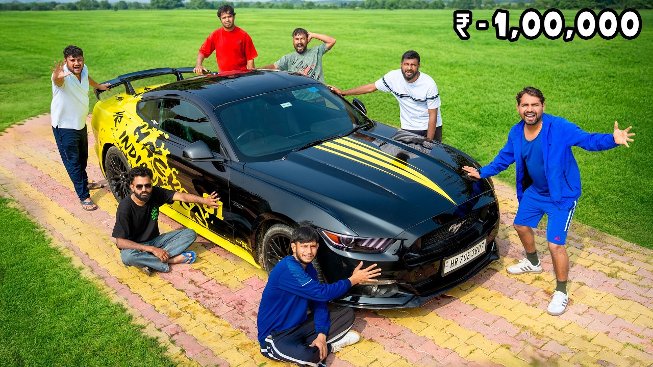 Last To Take Off Hands From Mustang Wins ₹1,00,000 🤑 गाड़ी पर हाथ रखो और लाखों जीतो