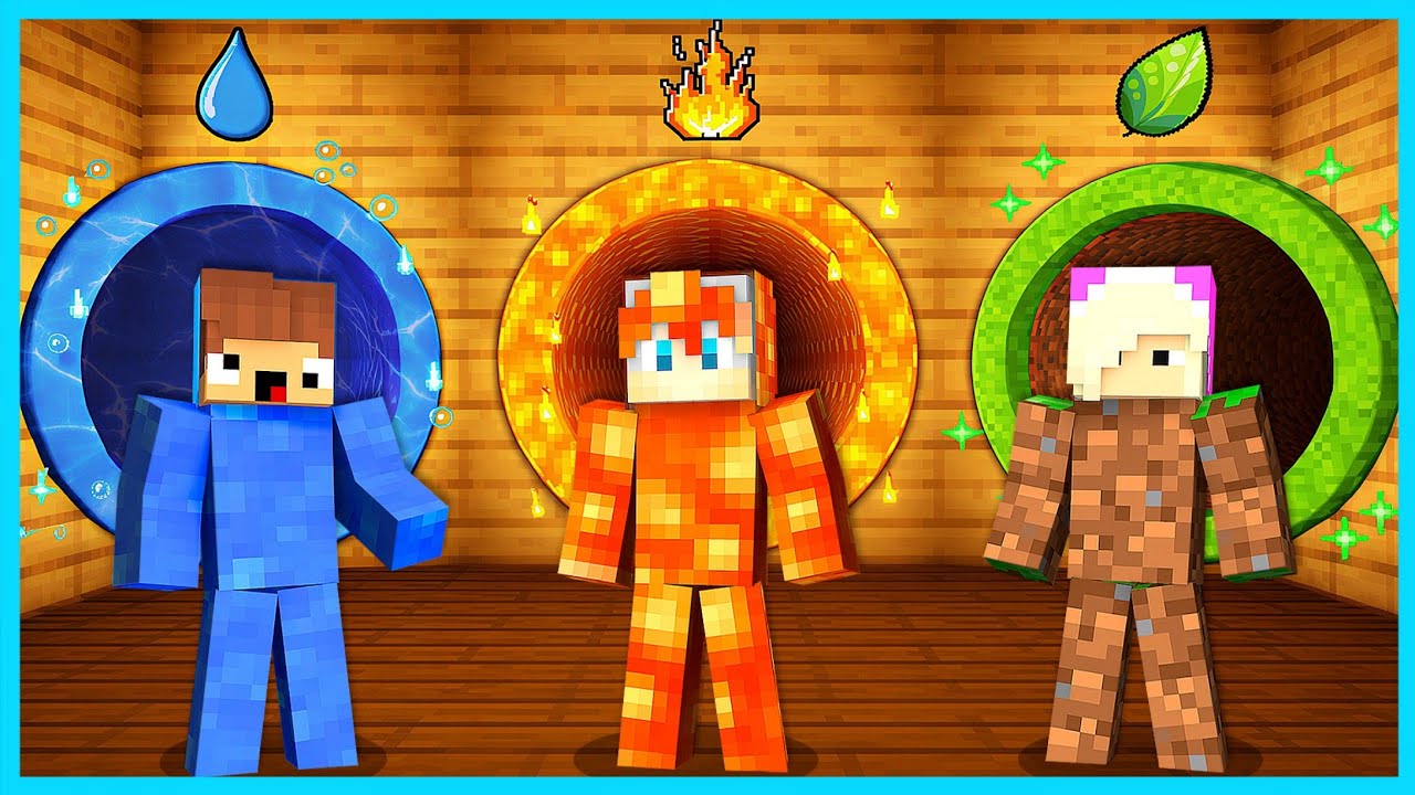 MIPAN & ZUZUZU MASUK KE DALAM TEROWONGAN KEKUATAN API VS AIR VS TANAH DI MINECRAFT SURVIVAL!