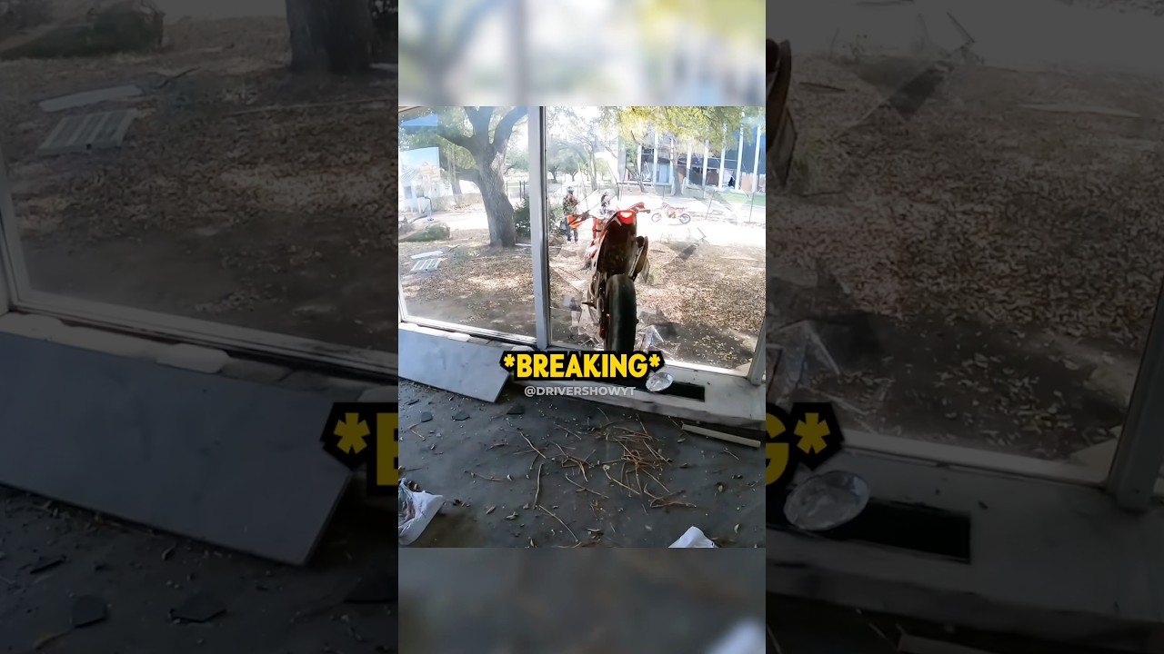 Biker Breaks Window With Bike !😱