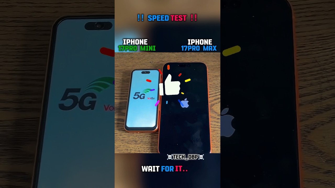 🚀⚡ IPHONE 17PRO MINI VS IPHONE 17PRO MAX SPEED TEST!!