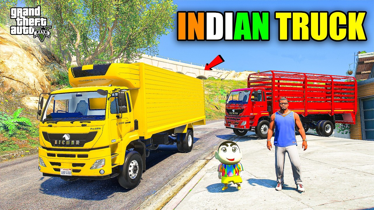 Franklin & Shinchan Buy Indian Eicher Trucks And Start Transport Business in GTA 5