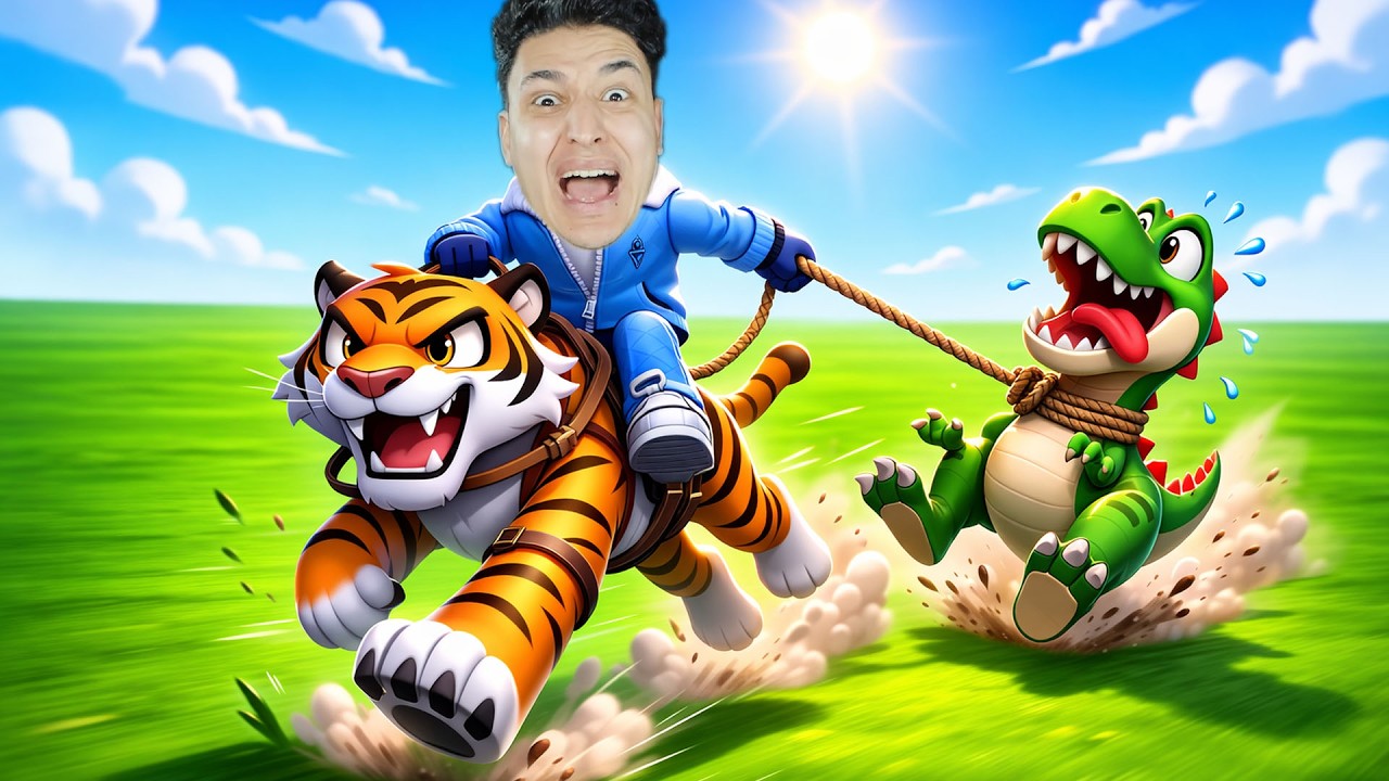 سرقت الأسد وطلعت أركض! والديناصور لحقني واخذتة معي 🏃‍♂️🦖