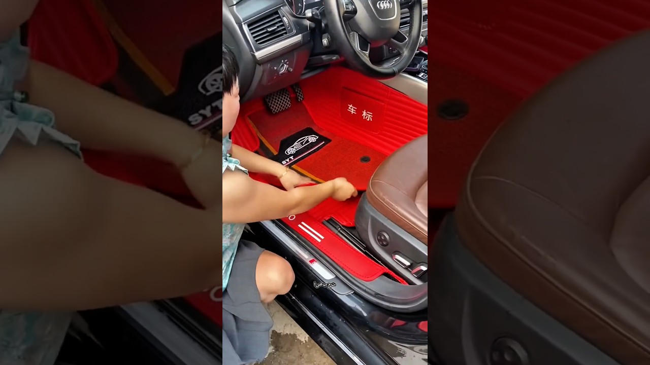 أوسخت الأم السيارة لكنها أصبحت لامعة بفضل الحصائر السحرية🚗🤯😍!! #shorts
