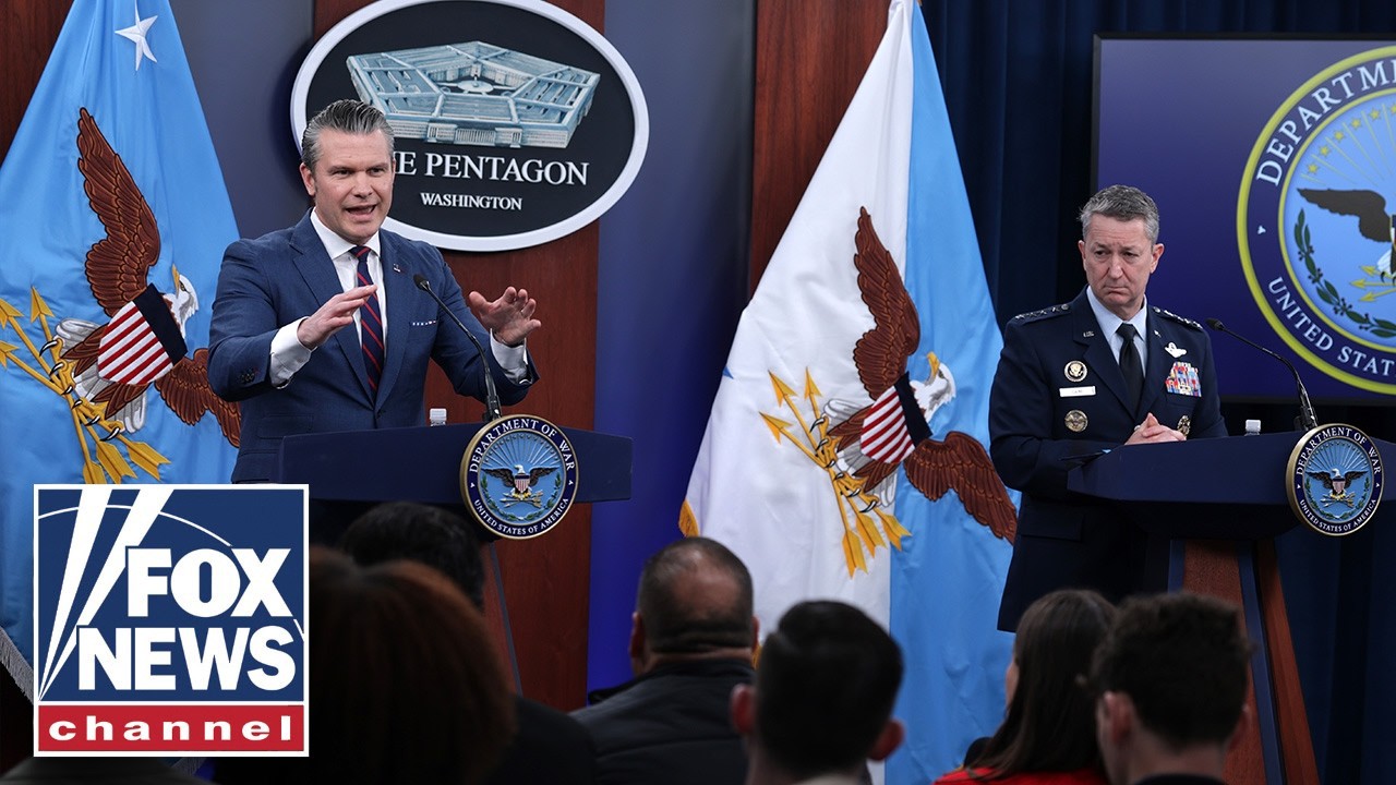 Sec. Pete Hegseth, Gen. Dan Caine brief reporters on Operation Epic Fury - Published by Fox News