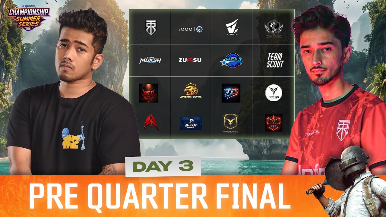 ONEGAME BGMI - Summer Championship Series | DAY 3 | Pre Quarter Finals | #truerippers #madkings