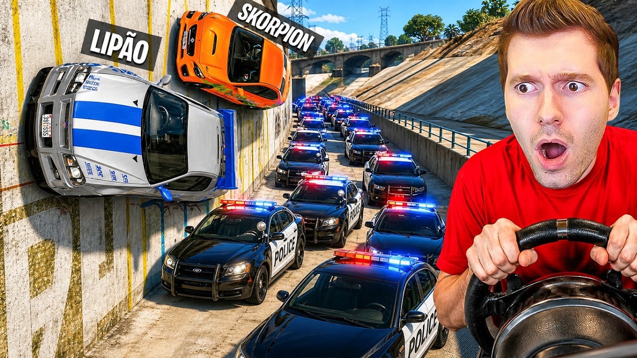 Aprendendo FUGAS com VOLANTE no GTA 5! (Skorpion vs Lipao)