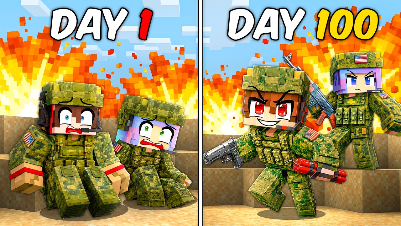We Survived 100 Days of WAR in Minecraft!