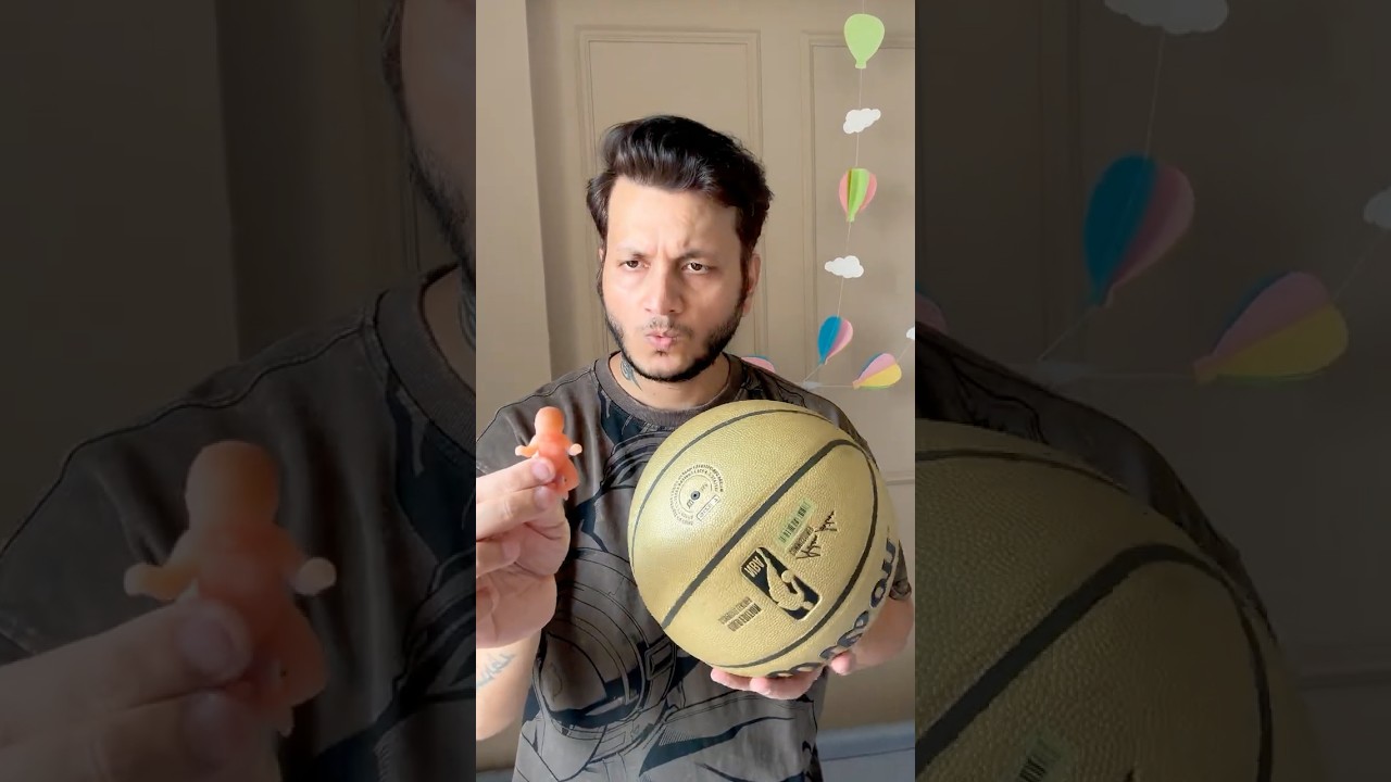 BALL KE ANDER BASKET BALL COURT 😱🤯⚾ #shorts #youtubeshorts #cricket #unboxing #ball #funny