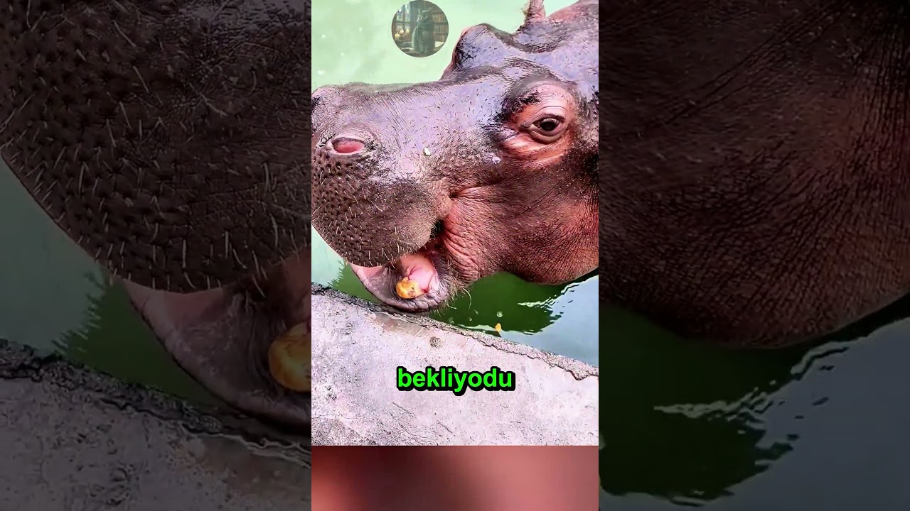 Bakıcısının Verdiği Karpuzu Yakalayamayan Sevimli Su Aygırı! 🍉 🦛 😋