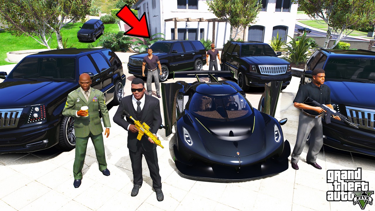 Franklin Becomes the Army Chief's Bodyguard in GTA 5 | SHINCHAN and CHOP