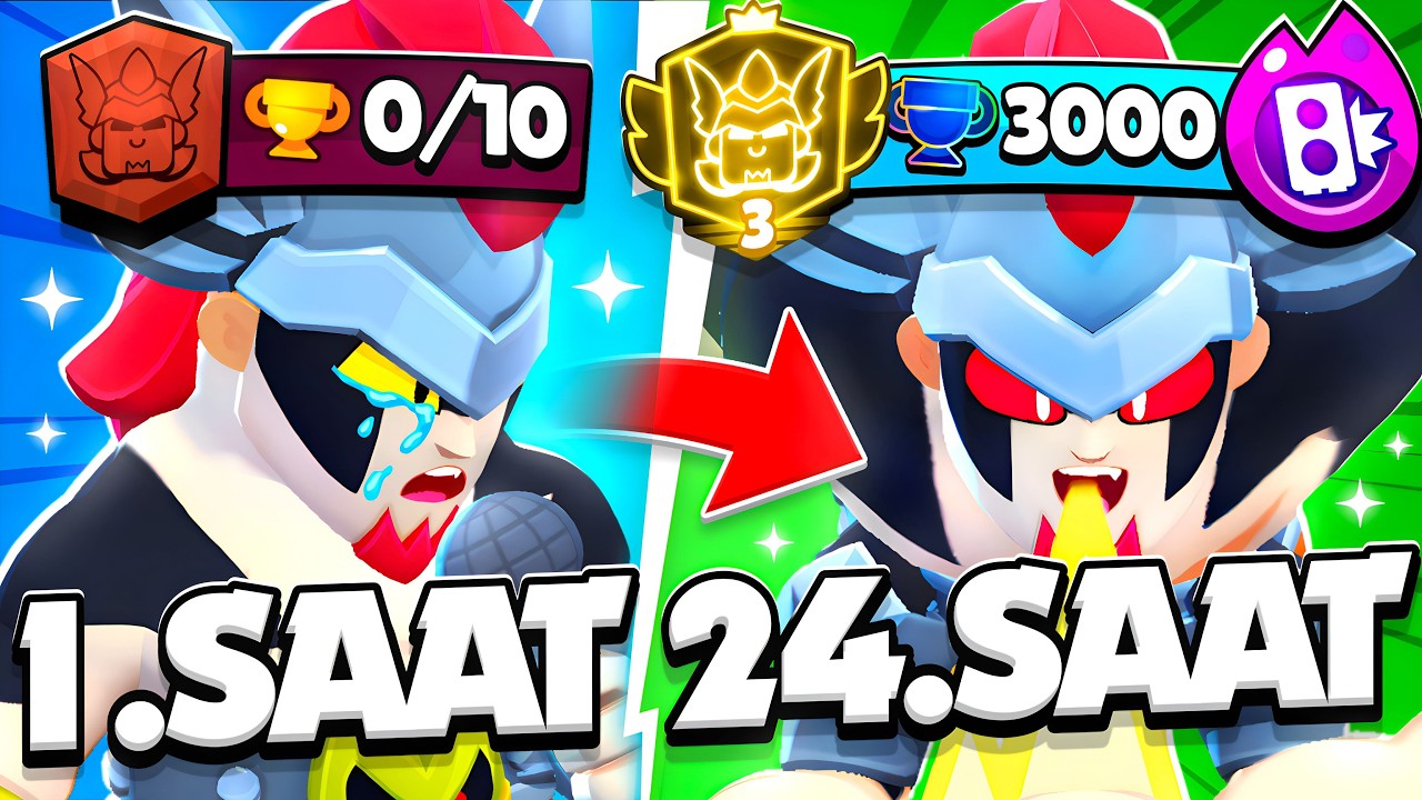 24 SAAT BOYUNCA DAMIAN OYNADIM! BÜTÜN TAKTİKLER! 😮 | Brawl Stars