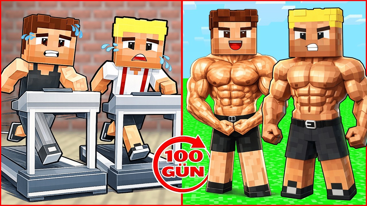 EFEKAN VE ALİ 100 GÜN BOYUNCA KAS YAPTI! 😱 - Minecraft