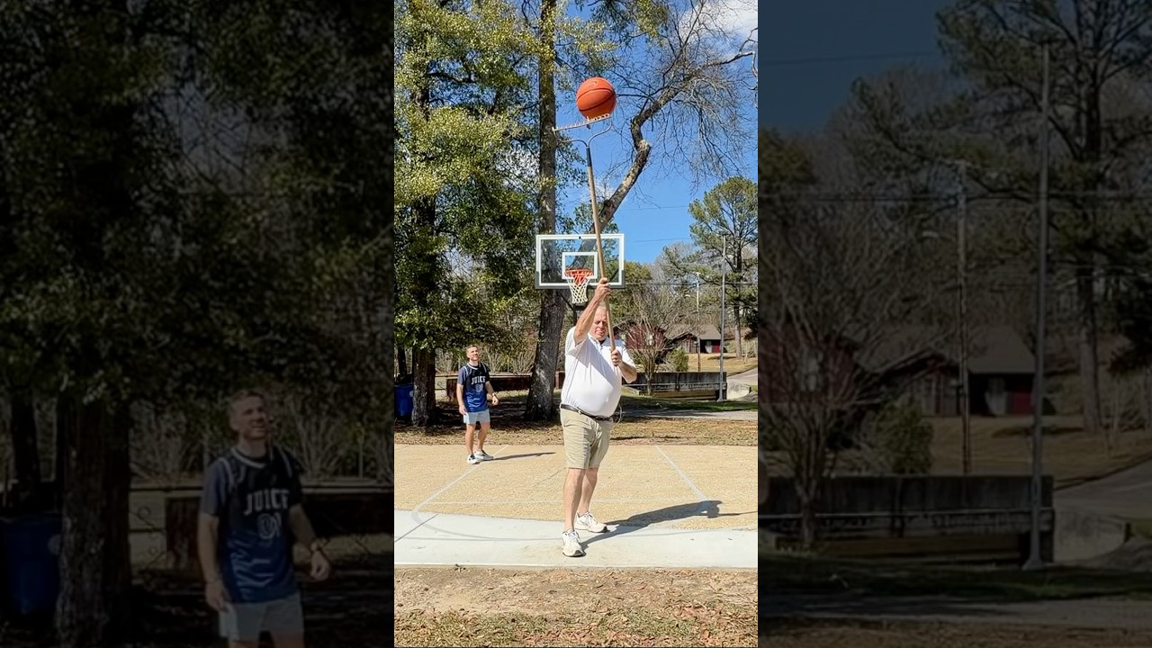 March means intense games of horse with Professor Pops 🤣 #basketball #horse #comedy #trickshots