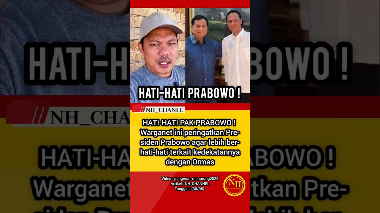 Hati-Hati Prabowo! Warganet Ingatkan Presiden soal Kedekatan dengan Ormas