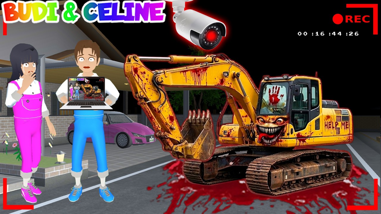 Yuta Mio Panik! CCTV Merekam EXCAVATOR BERDARAH di Depan Rumah😱 | Sakura School Simulator