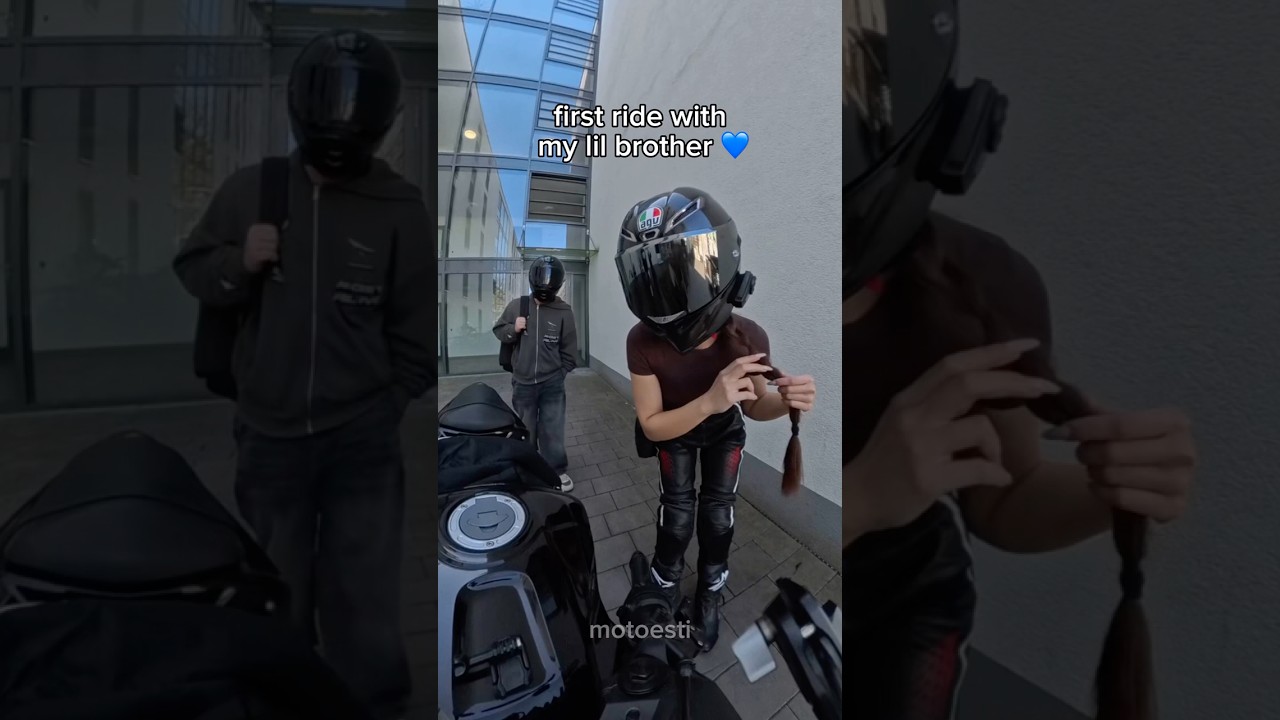 First ride with my brother 😭💅 #fyp #viral #motorcycle #biker #explore