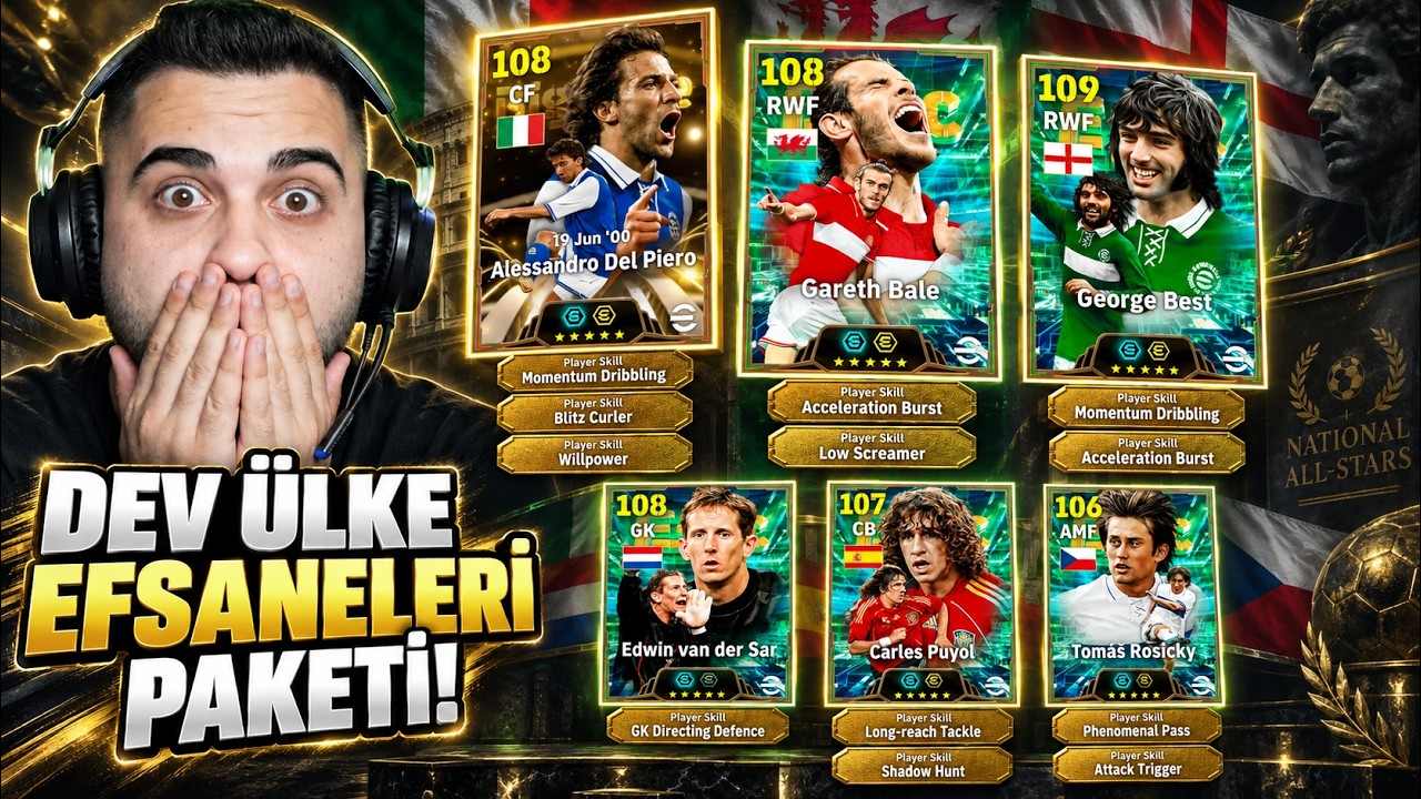 DEV PAKET! 109 Best, 108 Bombacı Del Piero, Yer Füzeci Bale, Van De Sar, Puyol! Top Açılımı + Deneme
