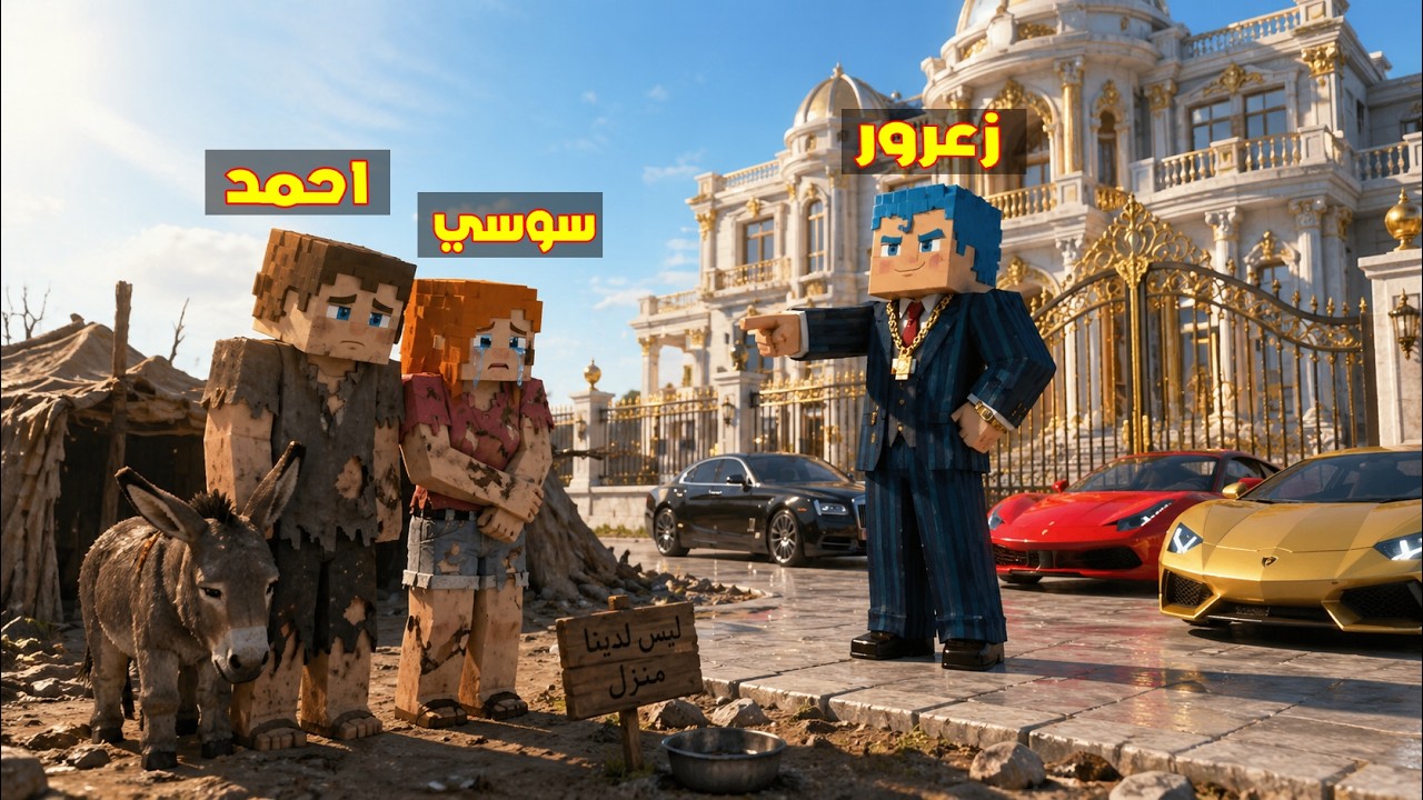 فلم ماين كرافت : زعرور الغني الكبير ضد احمد و سوسي الفقراء ( كركور هرب ) 🔥😂