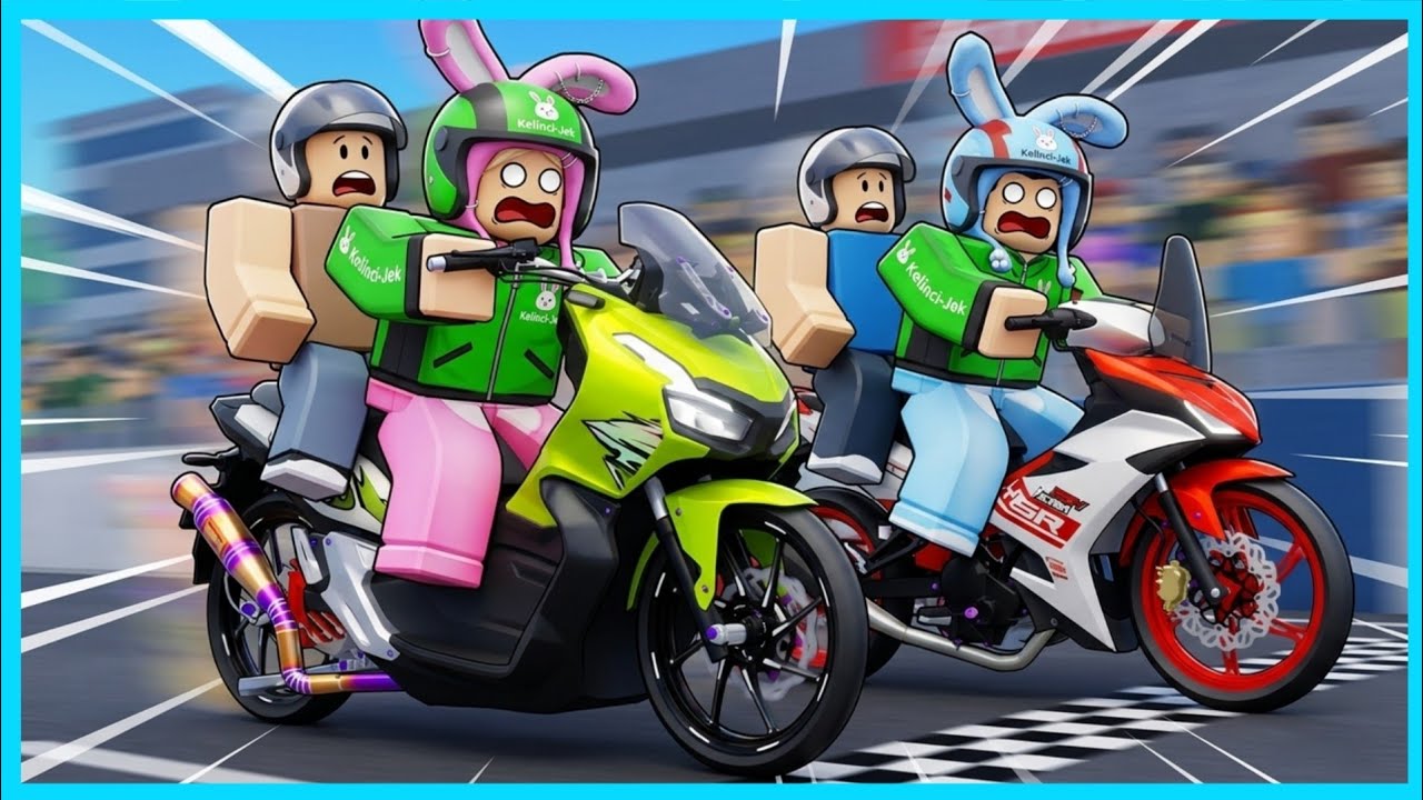 MIPAN & ZUZUZU Balapan Motor Drag Sambil Jadi Ojek Online! ROBLOX