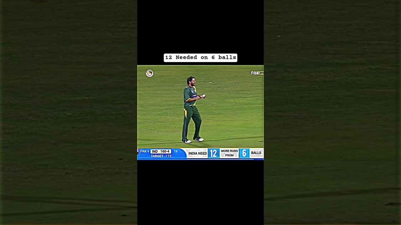 Shahid Afridi last over against India//12 needed on 6 balls #cricket #cricketaddict #cricketlover