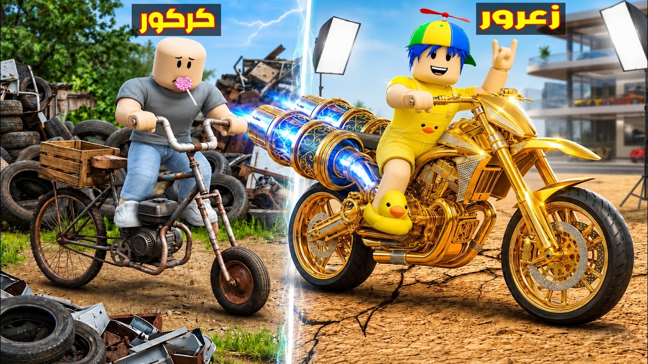 فلم روبلوكس : دراجة زعرور الغني ضد دراجة كركور الفقير 😱🔥