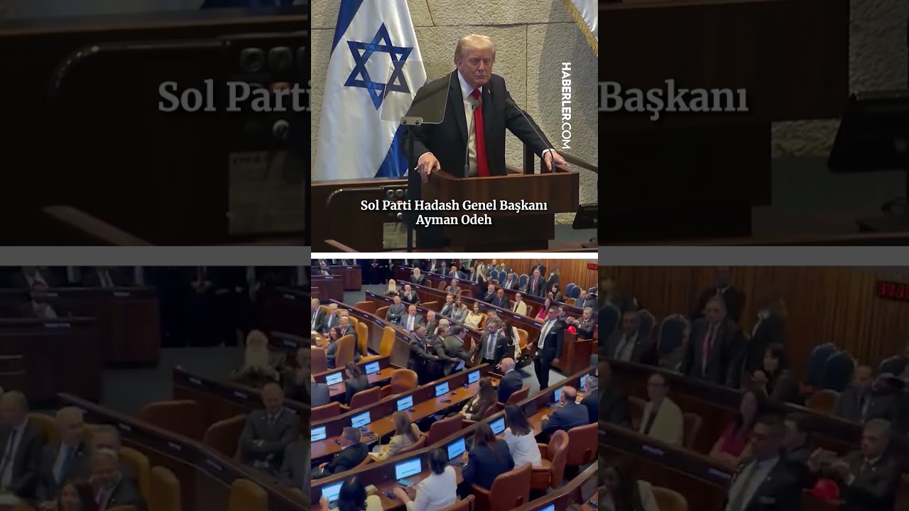 İsrail Meclisi'ne çıkan Trump, İsrailli vekil tarafından protesto edildi: "Filistin'i tanı"