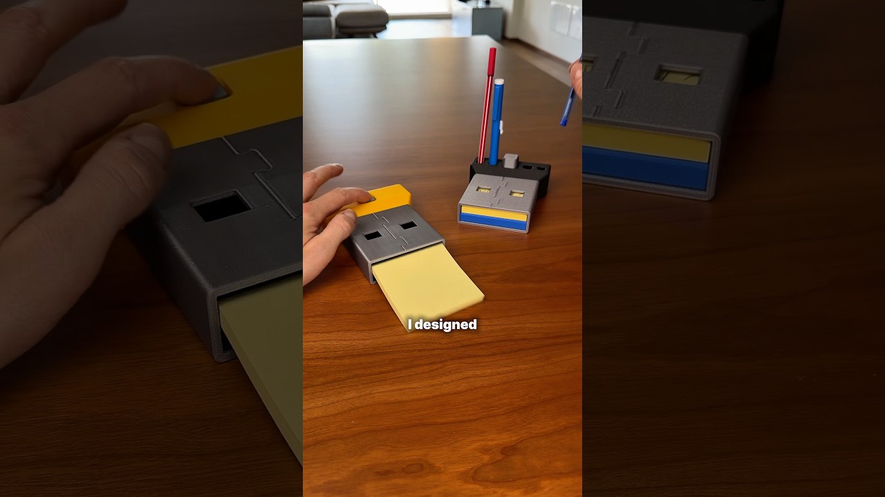 3D-printed Giant USB sticky notes holder! #3dprint #3dprinting #anycubic #desksetup #anycubics1max