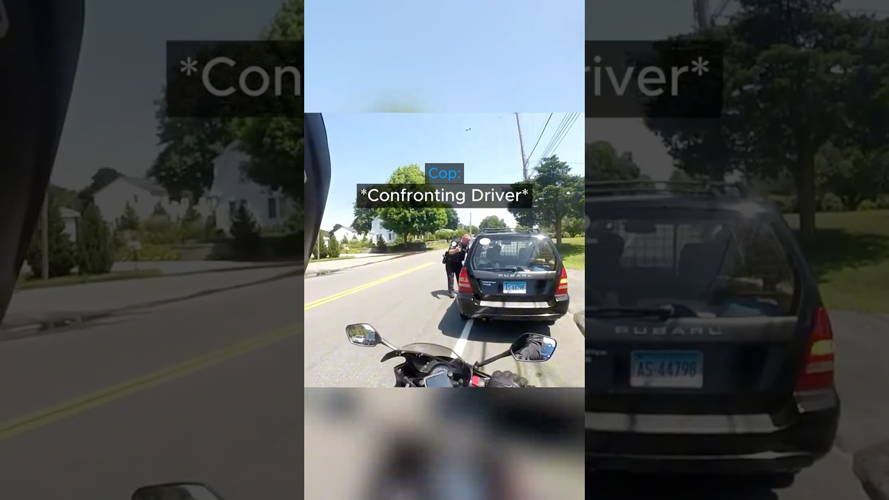 Biker gets Cut Off right in front of a COP😳 - Published by EncounterVB