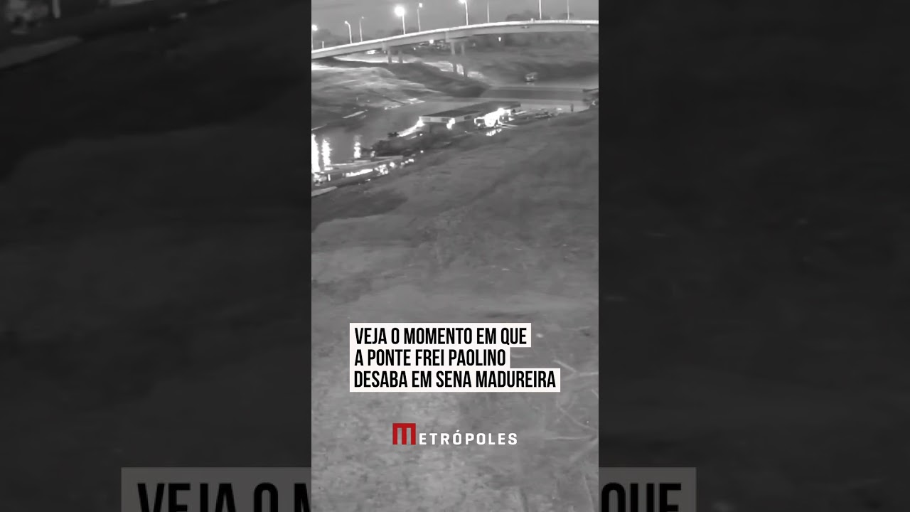 Veja o momento em que a Ponte Frei Paolino desaba em Sena Madureira