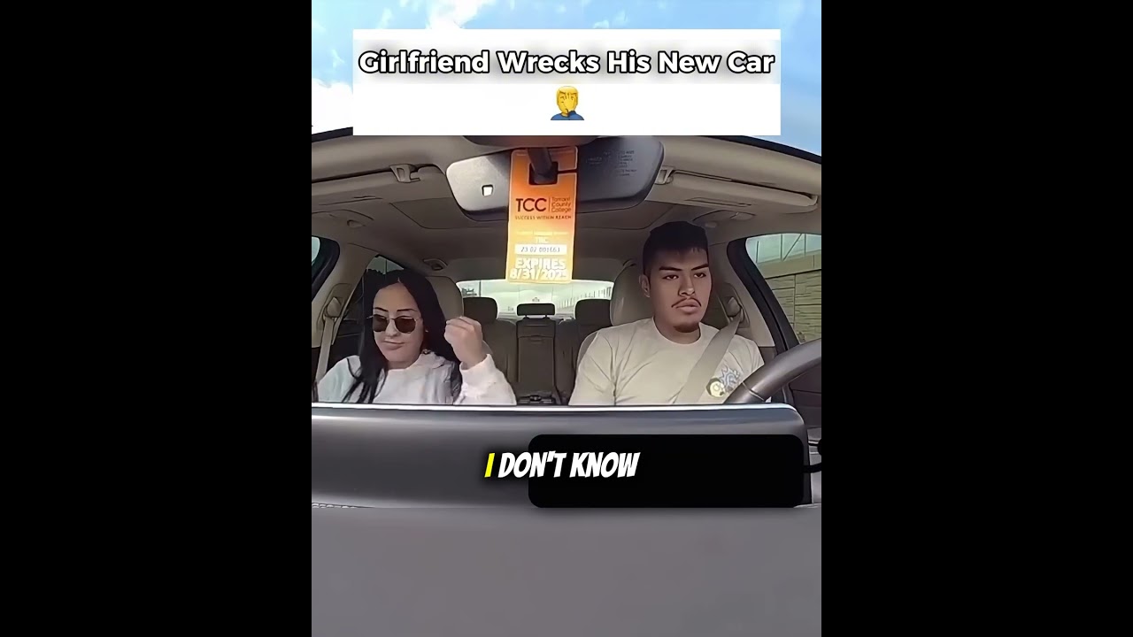 She Grabbed The Wheel… Instantly Regretted It #funny #ragedrive #car #memes #accident #viral #shorts