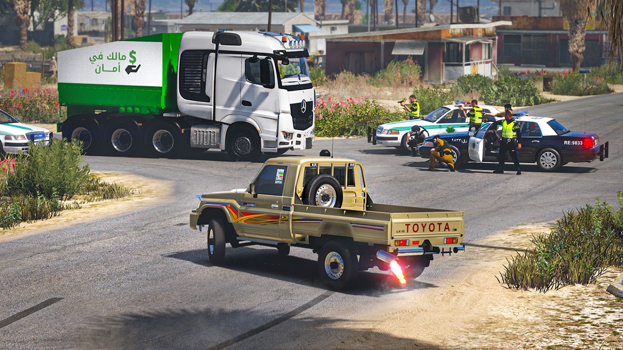الشرطة تطلب فزعة راعي الشاص لإيقاف راعي التندرا بعد ما سرق شاحنة الفلو لكن...! 😱🔥 | فلم قراند 5 GTA