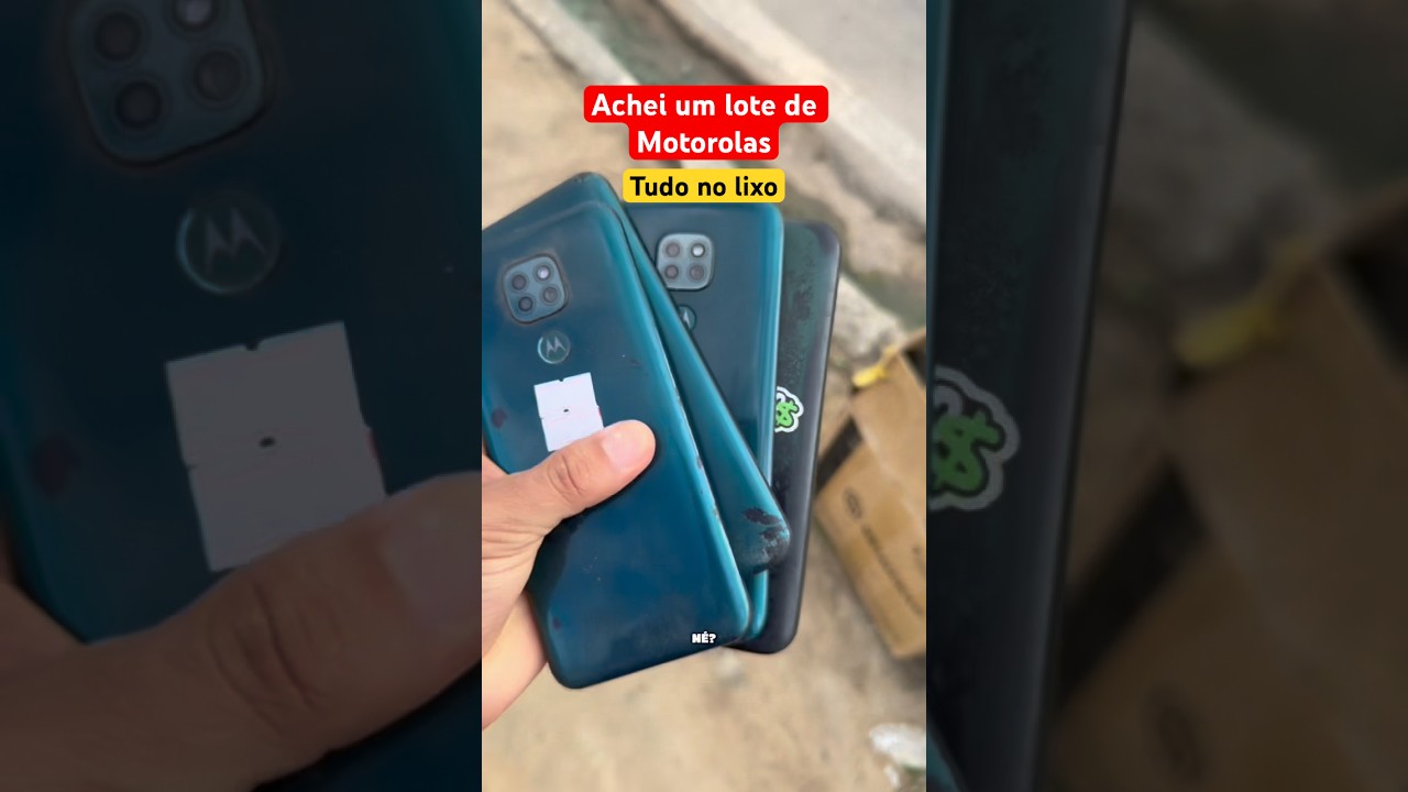 Achei um lote de Motorola no lixo #celular #achados #rua #tecnologia #assistenciatecnica