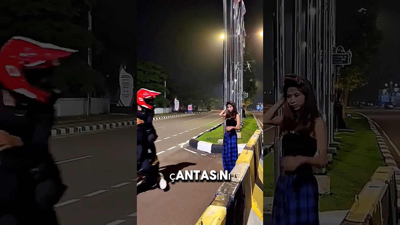 😳 Kızın Çantasıyla Şok Planı! Motorcu Yaklaşınca Ne Yaptı? 👛🏍️