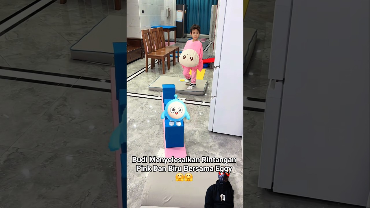 Budi Menyelesaikan Rintangan Pink Dan Biru Bersama Eggy | part 18 😘🤗 #shorts #rintangan #comedy