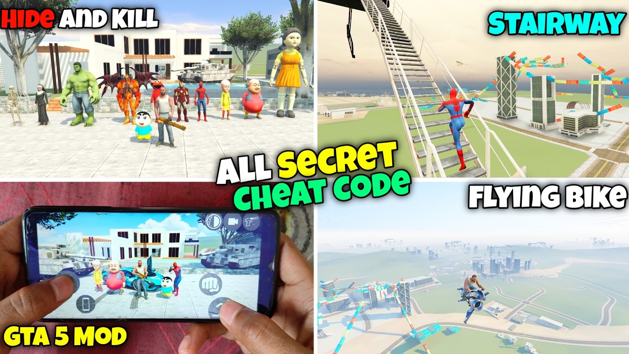 Gta 5 + Iron Man + Toy Car + Hide & Kill All Secret Cheat Code 😍Indian Bikes Driving 3d