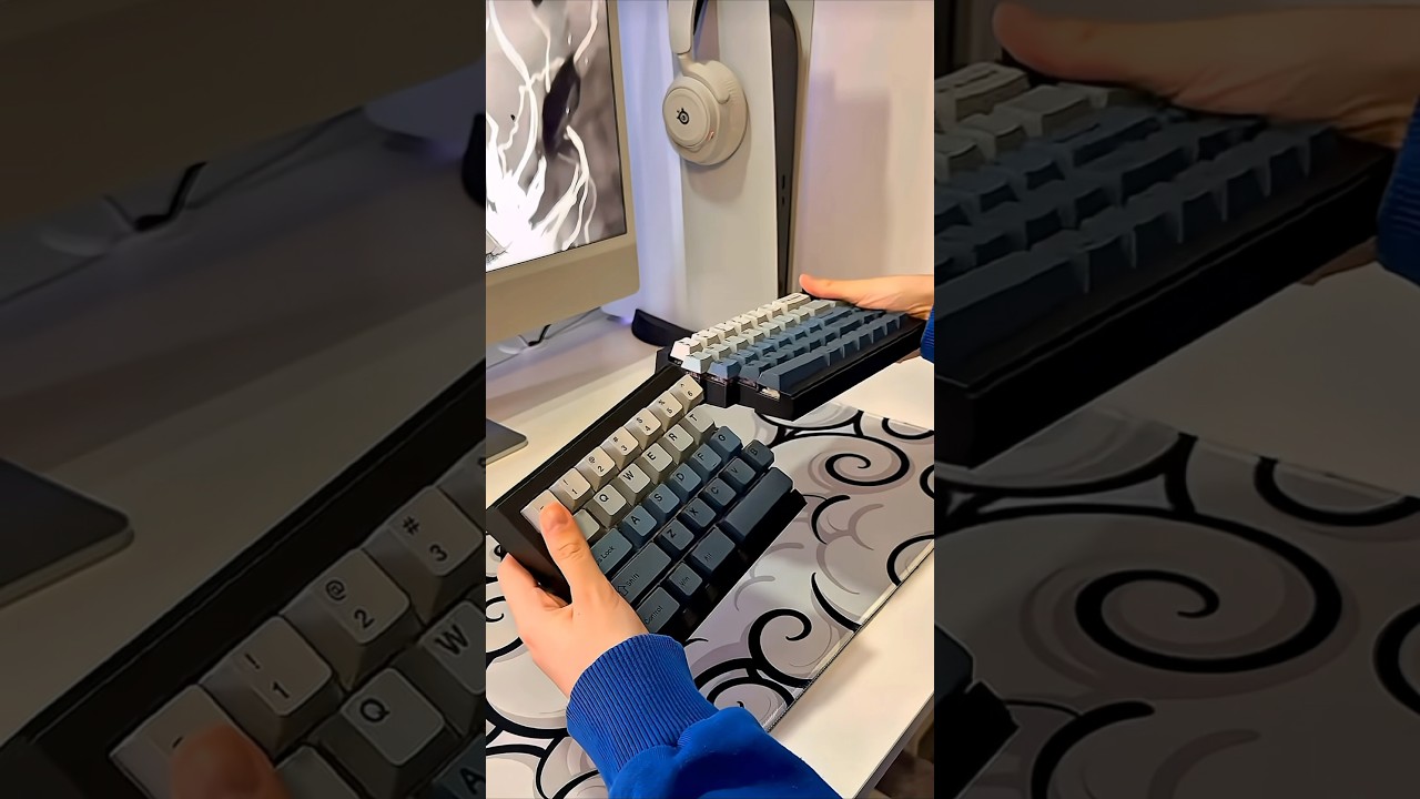 The World's Weirdest Keyboard: It Literally Breaks In Half!🤯 #keyboard #splitkeyboard #weirdtech