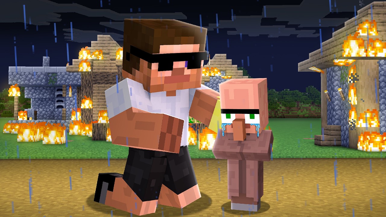 Sad Story of Doorbin and Villagers in Minecraft..
