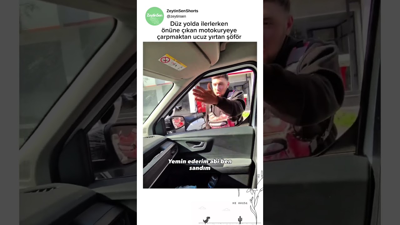 Refleksi sayesinde kaza yapmaktan kurtulan şöför 😎