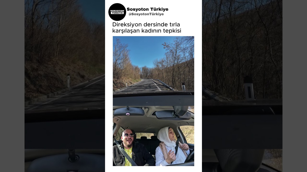 Direksiyon Dersinde Tırla Karşılaşan Kadın😅