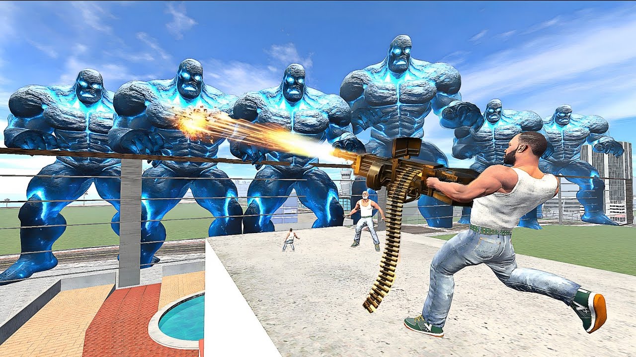 Franklin Saving His House From Ice Monster In Indian Bike Driving 3D