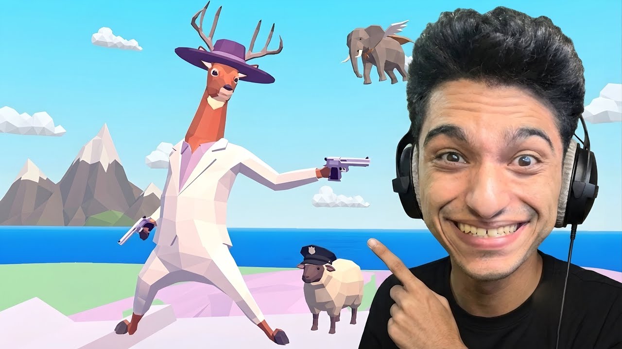 عبده ماندو اتحول لغزاله شريره بتحاول السيطره علي العالم 🌍 لعبه اسطوريه😂😱 | deeeer simulator 